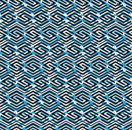 Blue abstract seamless pattern with interweave lines Vector N2