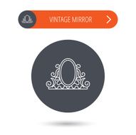 Vintage mirror icon Retro decoration sign N9