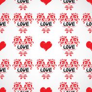 Vector damask seamless pattern background with love word N2