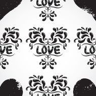 Vector petals seamless pattern element Heart resembling shapes N8