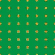 Seamless pattern background on green made of endless gold flowers