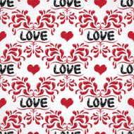 Vector damask seamless pattern background with love word N4