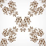 Vector petals seamless pattern element Heart resembling shapes N9