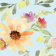 Seamless flowers pattern Watercolor N2