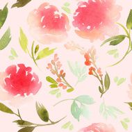 Seamless flowers pattern Watercolor N5