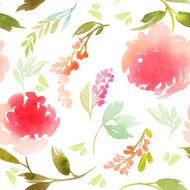 Seamless flowers pattern Watercolor N6