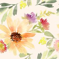Seamless flowers pattern Watercolor N8