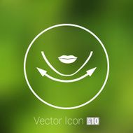 Beautiful woman face chin oval align icon