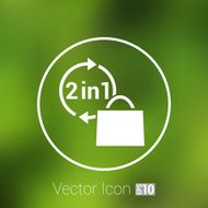 two in one product package bag Vector illustration icon