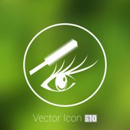 Vector illustration beautiful female blue eye mascara