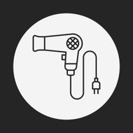 Hair dryer line icon N6