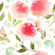 Seamless flowers pattern Watercolor N12