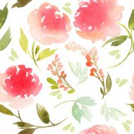 Seamless flowers pattern Watercolor N13