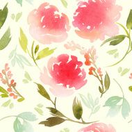 Seamless flowers pattern Watercolor N15