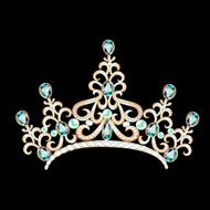 illustration diadem feminine with brilliant gems on black