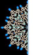 illustration background with gold pattern round gems copy space