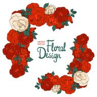 Vintage border with roses N11