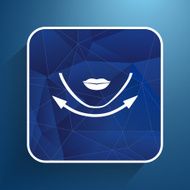 Beautiful woman face chin oval align icon N2