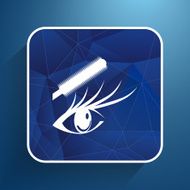 Vector illustration beautiful female blue eye mascara N2
