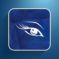 vector blue eye with long lashes woman makeup beauty symbol N2