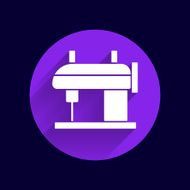 Sewing machine vector icon raft embroidery tool clothes N2