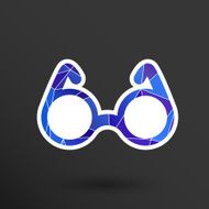Vector Round Glasses Icon Symbol vision specs decoration N2