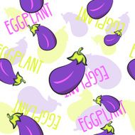 Seamless cute eggplant pattern