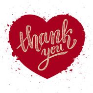 Thank you handwritten vector illustration brush pen lettering