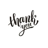 Thank you handwritten vector illustration dark brush pen lettering