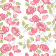 vintage roses seamless pattern vector illustration N4