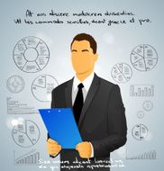 Businessman Execultive Fashion Black Suit Head Finance Infographic
