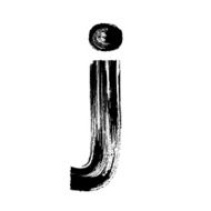 Letter j hand drawn with dry brush Lowercase