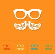 Hipster Mustache Leaves N6