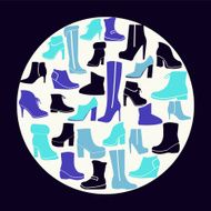 Icons set of fashion Footwear winter and autumn collection