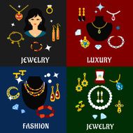Jewelry and accessories flat icons
