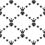 Seamless pattern with diamonds and crown