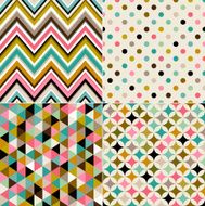 seamless geometric pattern set