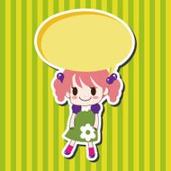 girl cartoon theme elements vector eps N10