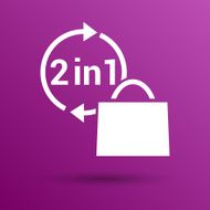 two in one product package bag Vector illustration icon N3