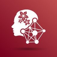 Girl portrait Vector silhouette icon monochrome N3