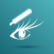 Vector illustration beautiful female blue eye mascara N3