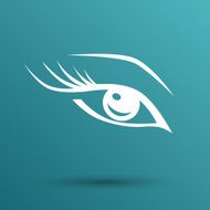 vector blue eye with long lashes woman makeup beauty symbol N3