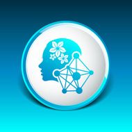 Girl portrait Vector silhouette icon monochrome N4