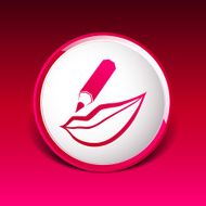 lipstick vector isolated liner red glamour cosmetic female N4
