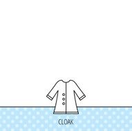 Cloak icon Protection jacket outerwear sign N6