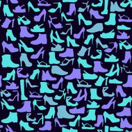 Shoes silhouettes seamless background