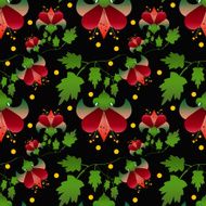 Seamless floral pattern on black background N2