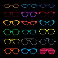 Vector set of different glasses