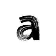 Letter a hand drawn with dry brush Lowercase