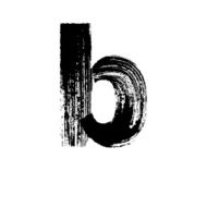 Letter b hand drawn with dry brush Lowercase